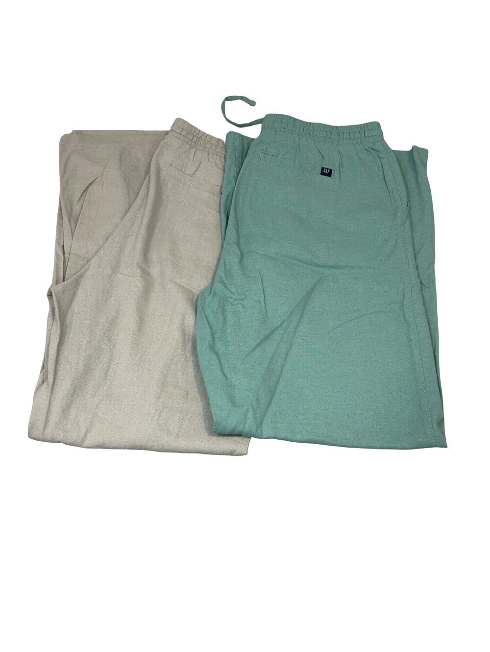 Gap 2-Pack Linen Blend Casual Pants (Green & Tan) - Size M